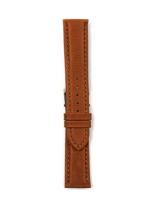 Papadopoulos Gold Leather Strap Brown