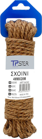 Tpster Σχοινί Στριφτό 4mm 20m Γιούτα