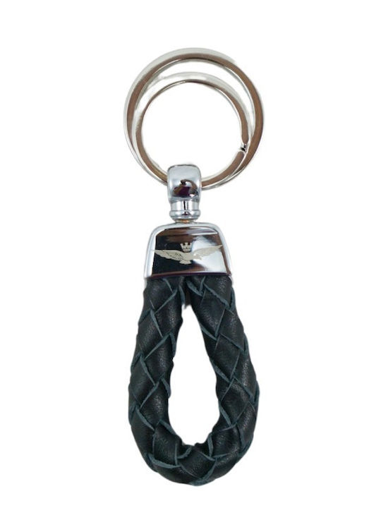 Aeronautica Militare Keychain Leather Black