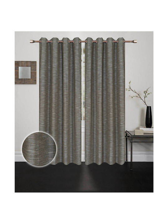 Vasilas Home Ehome Curtain with Grommets Brown 140x270cm