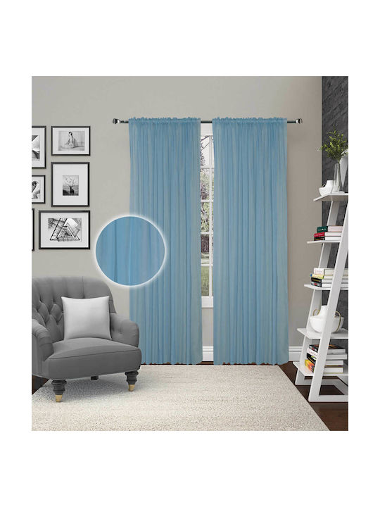 Vasilas Home Perdea Cu Coafură Albastru Deschis 300x280cm