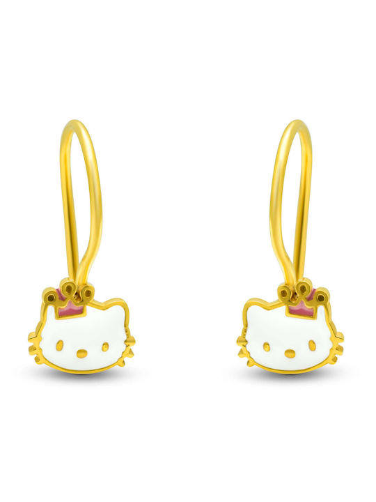 Goldjewels Επιχρυσωμένα Παιδικά Σκουλαρίκια Κρεμαστά από Ασήμι