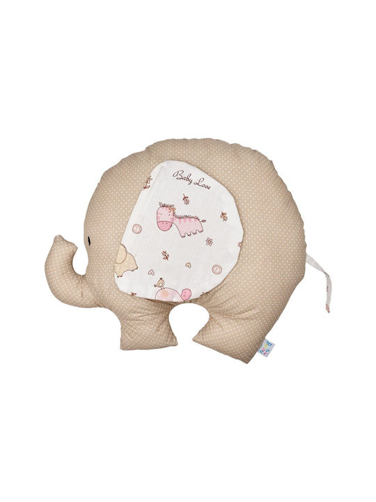 Bunny Bebe Handgefertigtes Dekokissen für Wiege Elefant Braun