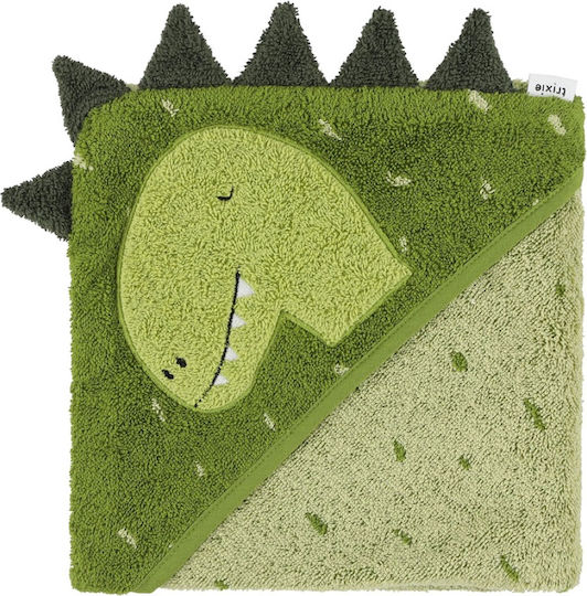Trixie Baby Bath Towel Hooded Mr Dino Green 75x75cm