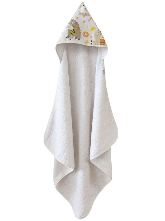 Bunny Bebe Hooded Baby Bath Towel Beige