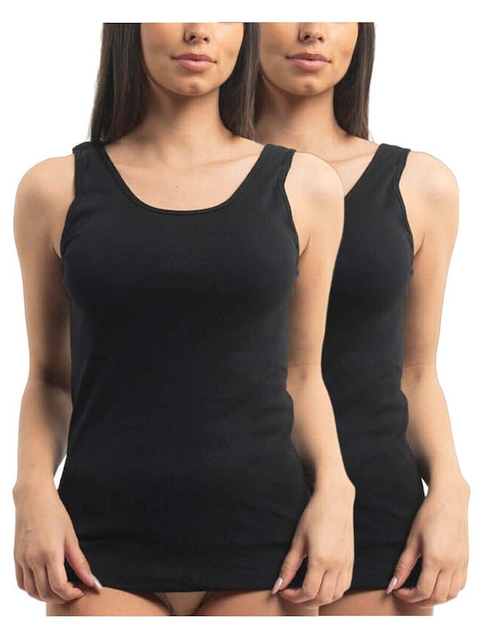 Damen T-Shirts Schwarz 2Pack