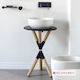 Scarabeo Cross Πάγκος χωρίς Νιπτήρα Μ52xΒ52xΥ76cm Ardesia