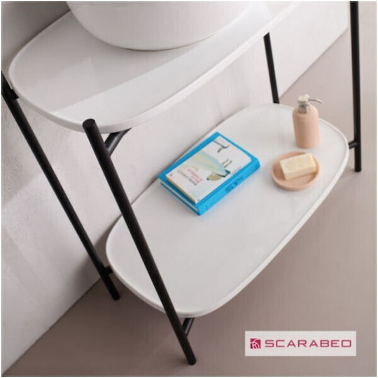Scarabeo Blat fără Lavoar L74xW43xH77.5cm Alb lucios