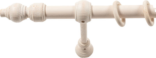 Central Home Metallic Curtain Pole Single Φ28mm 250cm White