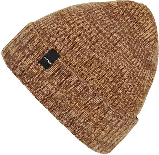 Beanie Unisex Σκούφος Πλεκτός σε Καφέ χρώμα