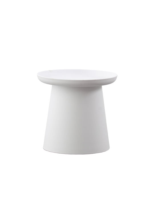 Tech Round Side Table ΛΕΥΚΟ L50xW50xH46.5cm