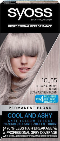 Syoss Permanent Coloration Βαφή Μαλλιών 10_55 Ultra Platinum Blond 50ml