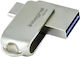 Integral 64GB USB 3.1 Stick mit Verbindung USB-A & USB-C Silber