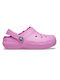 Crocs Ανατομικές Παιδικές Παντόφλες Ροζ Classic Lined Clog Hyper Rose