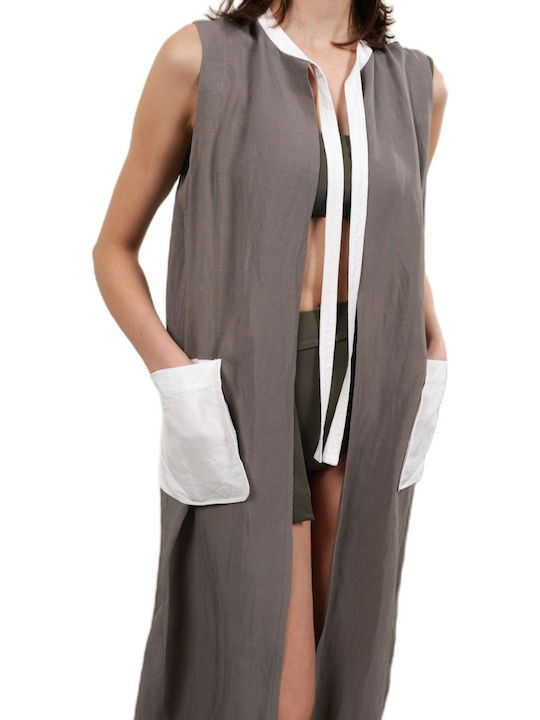 Sophie Deloudi Damenbademode Graues Kaftan