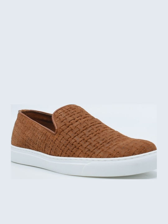 De piele Slip-on-uri pentru bărbați Tabac maro