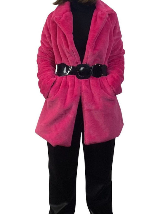 Women's Short Fur Fuchsia