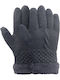 Women's Knitted Gloves with Fur Black