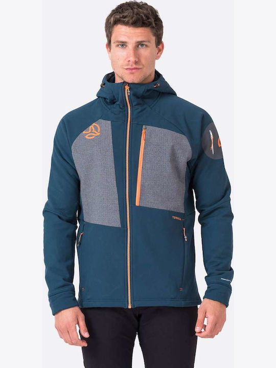 Χειμωνιάτικο Μπουφάν Softshell Αδιάβροχο και Αντιανεμικό Μπλε