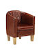 Armchair from Genuine Leather Coffee 58x54x70cm