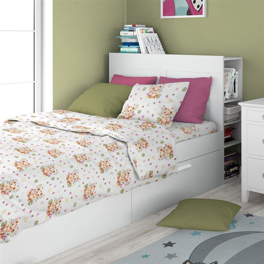 Dimcol Комплект чаршафи Единично Памучни Бежов 160x240см 2бр