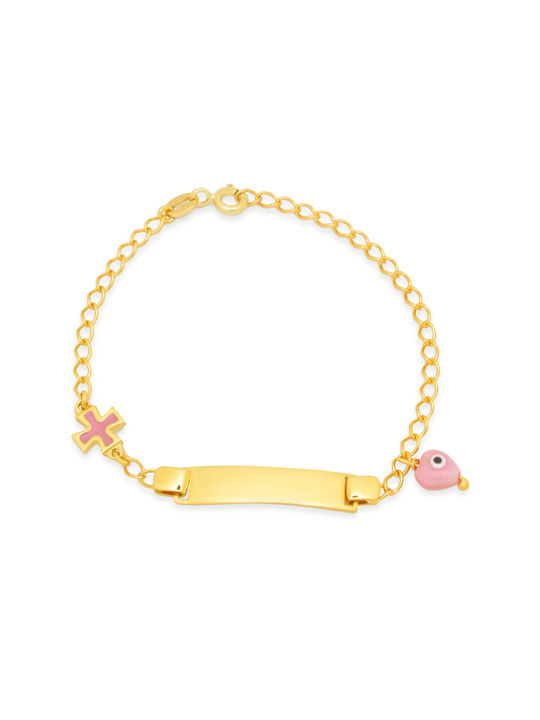 Goldjewels Kids Bracelet ID from Gold-plated Silver with Heart