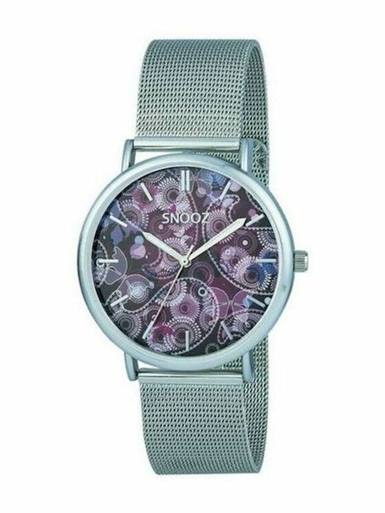 Snooz Ceas Barbati 40mm Baterie cu Brățară din Metal Argintie