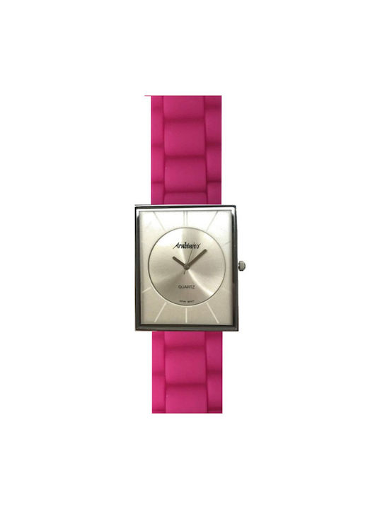 Arabians Watch Battery with Pink Leather Strap