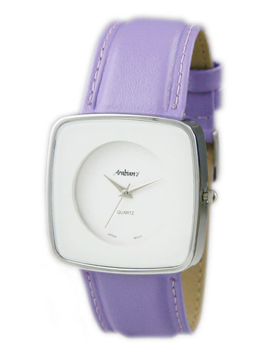 Arabians Men's Watch 38mm Battery with Purple Leather Strap
