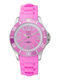 Unisex Men's Watch 44mm Battery with Pink Rubber Strap