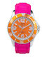 Unisex Men's Watch 44mm Battery with Pink Rubber Strap