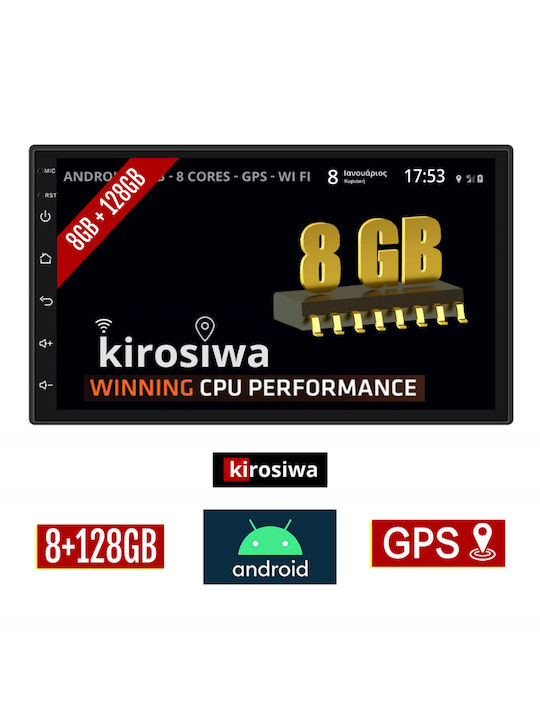 Kirosiwa Sistem Audio Auto pentru Citroen C2 2003-2016 (Bluetooth/USB/AUX/WiFi/GPS) cu Ecran Tactil 7"