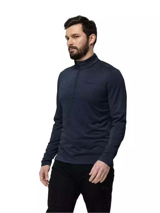 Jack Wolfskin Sky Thermal Ανδρική Ισοθερμική Μακρυμάνικη Μπλούζα Μπλε