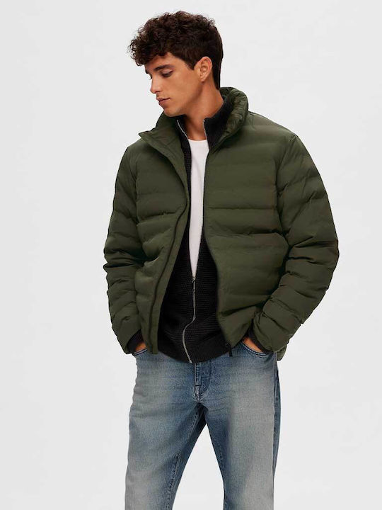 Selected Winter Jacke Puffer Khaki