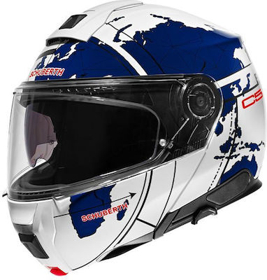 Schuberth C5 Globe Blue Cască de motocicletă Flip-Up ECE 22.06 1640gr