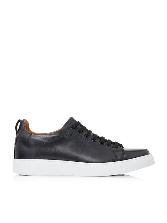 Antonio Shoes Men's Leather Casual Shoes Black - White
