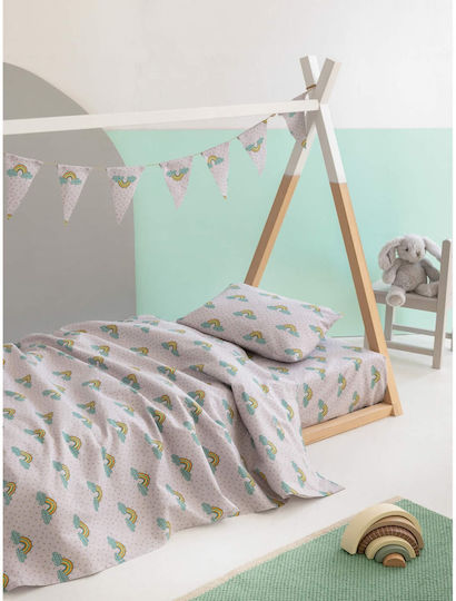 Palamaiki Seturi de cearșafuri Semi-dublu Cu elastic Bumbac Floufi Multicolor 110x200cm 3buc