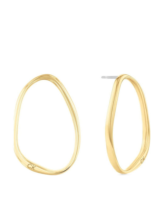 Calvin Klein Sculptural Earrings Hoops made of Steel Gold Plated
