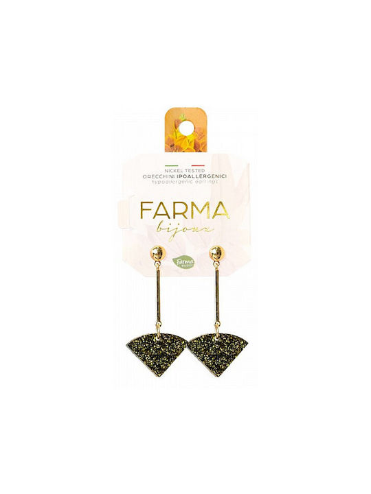 Farma Bijoux Earrings Pendants Gold Plated with Stones