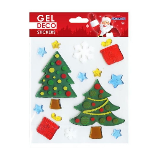 Global Gift Χριστουγεννιάτικα Aufkleber für das Fenster mit Design Δέντρου 13x17cm.