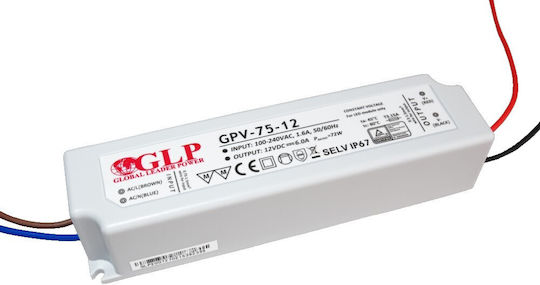 MPL Power Elektro Τροφοδοτικό LED Στεγανό IP67 Ισχύος 75W με Τάση Εξόδου 12V