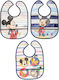 Alouette Mickey Mouse Waterproof Bib Fabric with Hoop & Loop Fastener & Pocket Multicolored for 6 m+ 3pcs