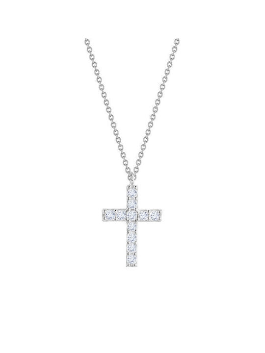 Soledor White Gold Cross 14K