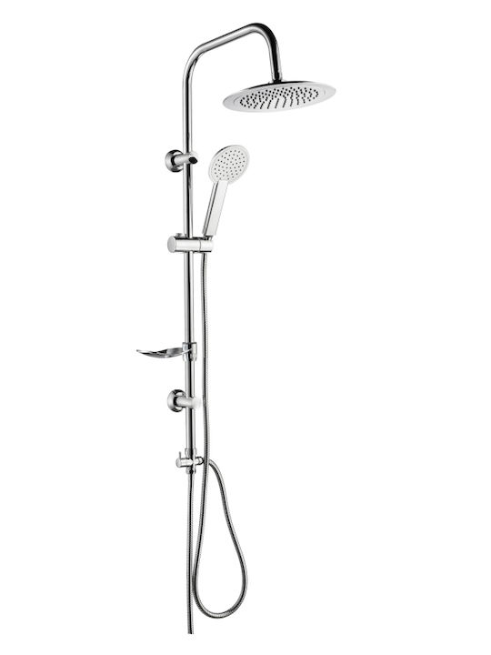 Homefit Duschsäule ohne Armatur Silber