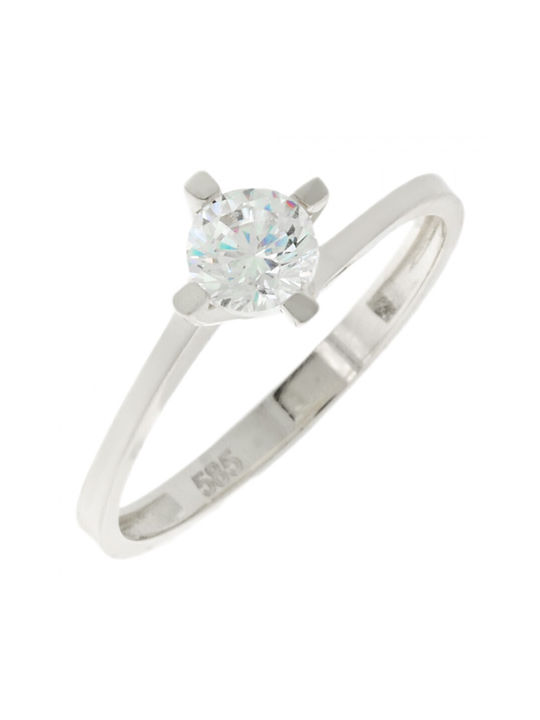 Velegrakis Single Stone from White Gold 14K