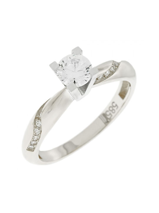 Velegrakis Single Stone from White Gold 14K