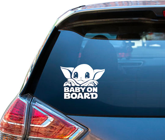 Σήμα Baby on Board με Αυτοκόλλητο Yoda
