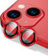 Blueo Протектор за камера Метална рамка Red за IPHONE 13 MINI, IPHONE 13.