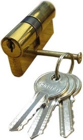 Goizper Lock Cylinder with 3 Keys Gold