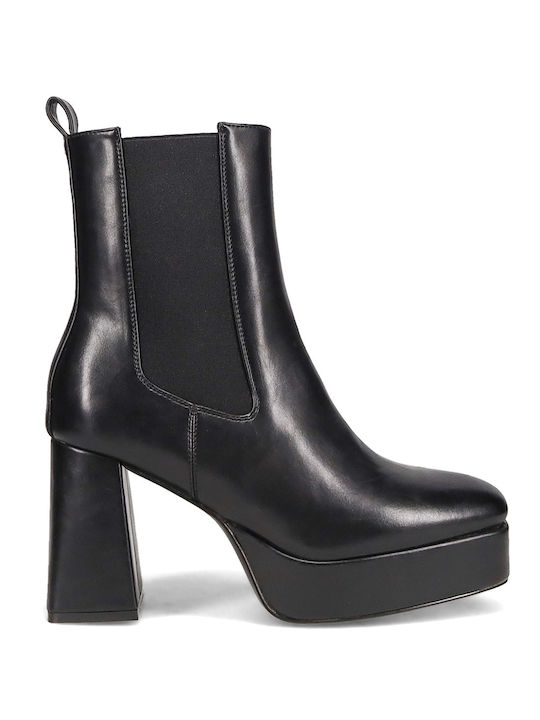 Women's Chelsea Ankle Boots with High Heel Black